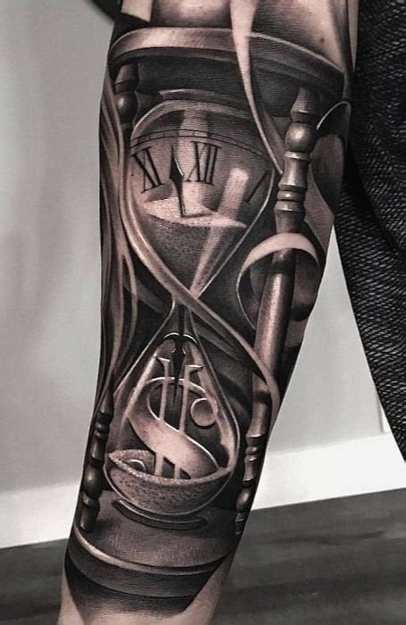 Time is money hourglass tattoo